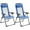 Blue, variant on Outsunny Double Camping Chairs Foldable w/ Reclining & Headrest, Black