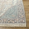 thumbnail image 4 of Hauteloom Bohdan Bohemian Hand Loomed Vintage Medallion Runner Rug - Oriental Fade Look Traditional Floral Carpet for Hallway, Kitchen - Tasseled - Teal, Aqua, Peach - 2'6" x 8', 4 of 6