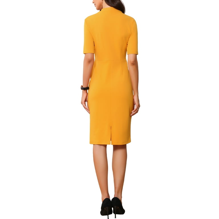 INSPIRE CHIC Women's Sheath V Neck Short Sleeves Wear-to-Work