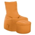 thumbnail image 3 of Gouchee Home Dotcom Brava – Pouf rond imperméable de couleur clémentine avec billes de polystyrène, fabriqué au Canada, élégant et léger, pour le salon ou la chambre à coucher., 3 of 6