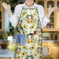 thumbnail image 6 of Yellow Highland Cow Sunflower Bow Pattern Apron-Garden Aprons for Women with Pockets-Cotton Linen Waterproof Kitchen Cooking Gardening Aprons Adjustable for Kitchen,Cooking,BBQ and Salon 33x27 Inch, 6 of 7
