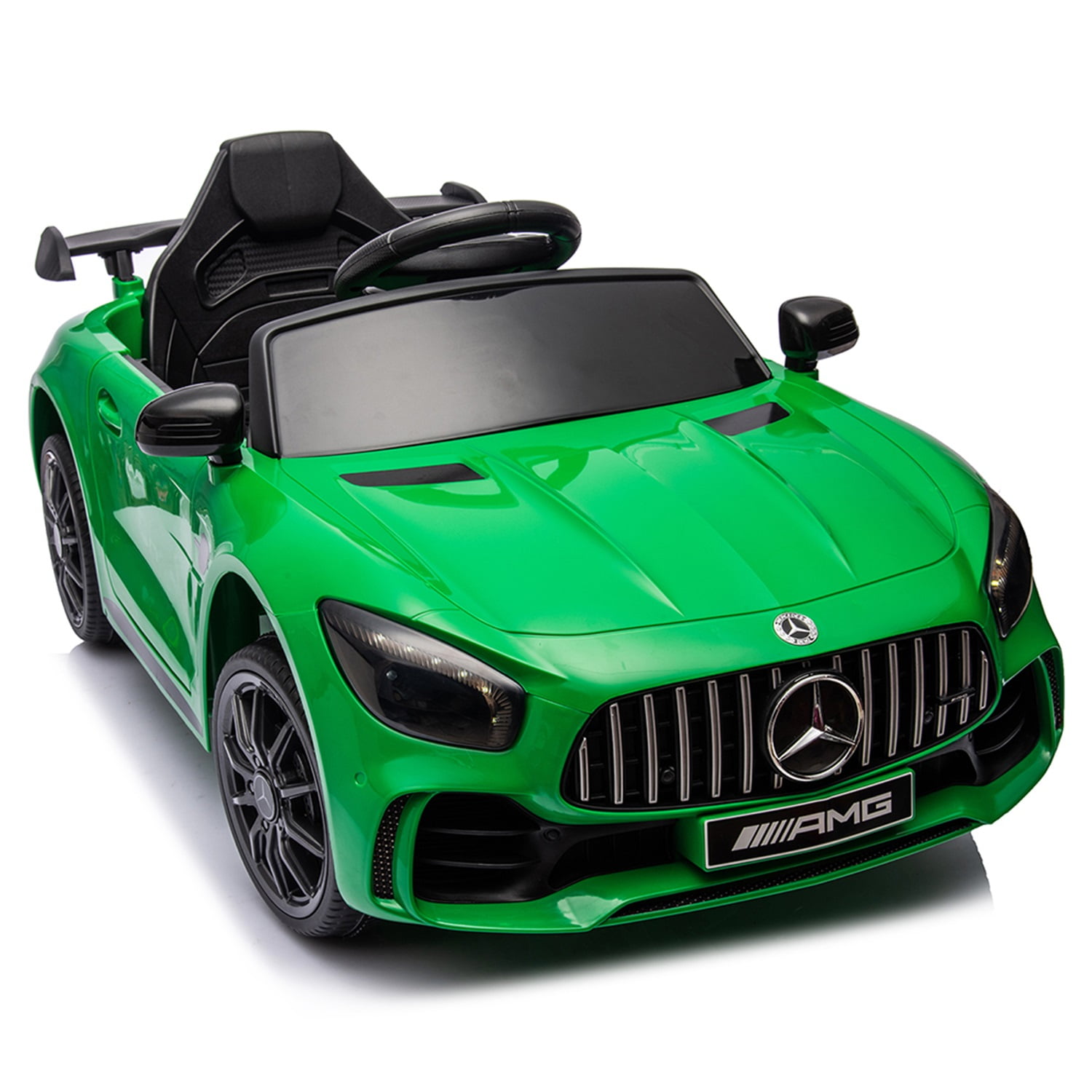 CIPACHO Licensed Mercedes-Benz AMG GTR Dual drive 12V Powered Ride Ons Sports Car with 2.4G Remote Control, Green