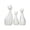🍒 White_Base#3768, variant on Ceramic Cat Family Figurines Set 3 pcs – Modern Pet Statues Home Decor, Black Gold White Porcelain Sculptures for Living Room Office Bookshelf Centerpiece