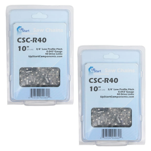 2Pack 10Inch Chainsaw Chain Replacement for Worx WG322 (10", 3/8