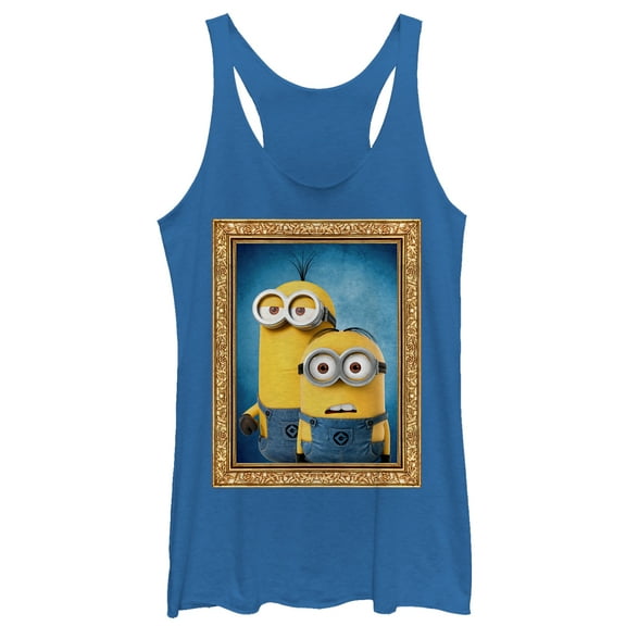Women's Despicable Me Minions Frame  Racerback Tank Top Royal Blue Heather Small