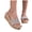 Gold, variant on Women's Elegant Pearl Cork Wedge Sandals Slip On Platform Slide Mules Comfortable Open Toe Glitter Party Shoes Black Size 6