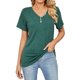 thumbnail image 1 of Gibobby Camisetas de verano para mujer Camisetas manga corta para mujer, camisetas holgadas tamaño con cuello en V a la moda, blusas casuales sólidas(Verde,XL), 1 of 5