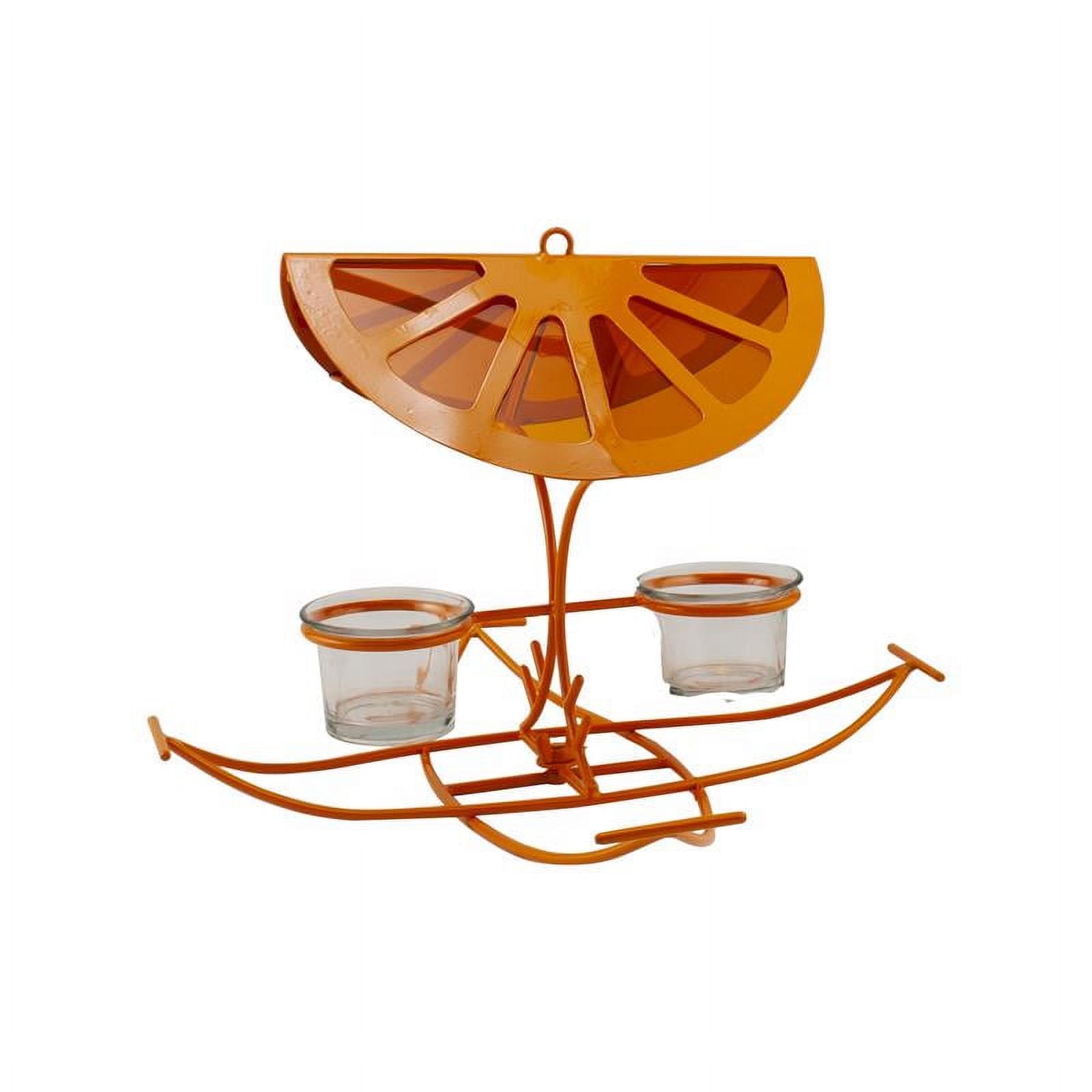 Panacea Audubon Sturdy Metal 4-Perch Fruit & Nut Bird Feeder, Orange