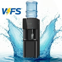 UrbanSync Top Loading Water Dispenser - Hot and Cold Water, Child Lock, Removable Water Tray, Extra Storage, Black