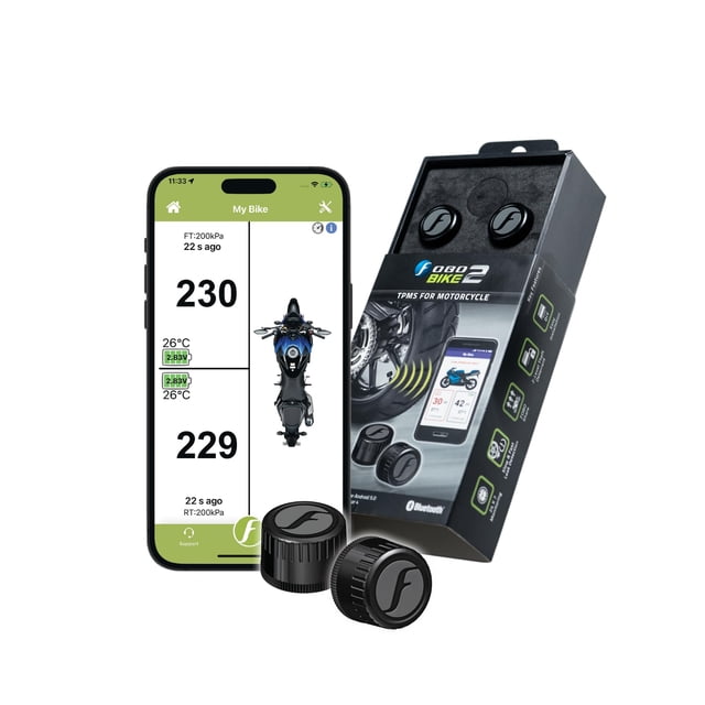 Sistema de control de presión de neumáticos FOBO Bike 2 TPMS negro
