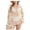 061Beige, variant on Plus Size Swimsuit Cover Ups for Women Boat Neck Crochet Cover Up Long Sleeve Sheer Beach Tunic Bathing Suit Cover Up Alsol Lamesa XL-5XL