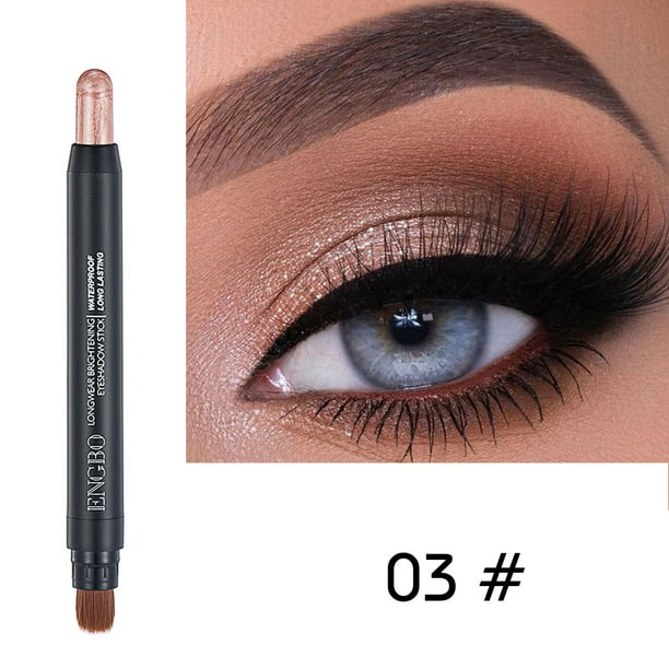 Fiudx Sombra de Ojos, Barra de Sombra de Dos Tonos, Efecto de Perlado de Larga Duración, Punta de Pincel Ideal para Viajes, Uso Diario Nocturno, Ideal para Amantes Del Maquillaje, Amplia Gama de Colo