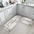 thumbnail image 4 of MeyJey Kitchen Rug Set of 2, Anti Fatigue Kitchen Mat 2 Pieces, Non Skid Waterproof Cushioned Floor Mat and Runner Rug, 17"x28"x0.4"+17"x59"x0.4", Off-White, 4 of 6
