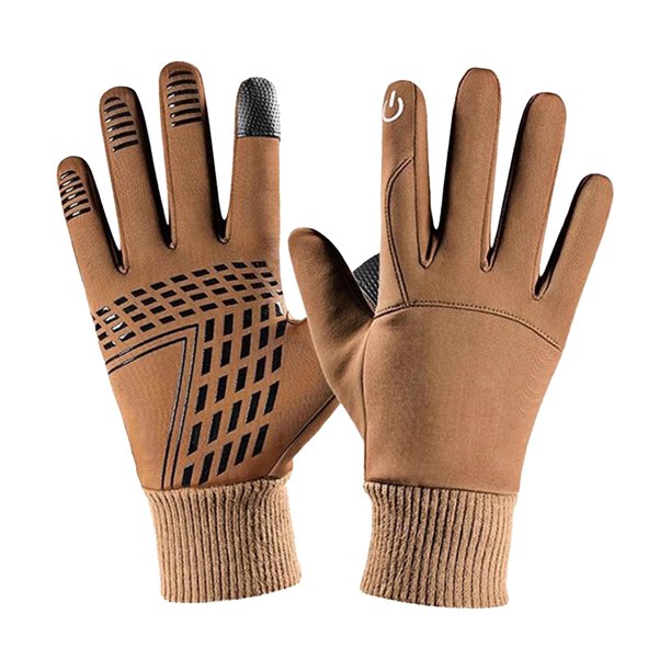 Guantes de esquí de invierno, guantes de esquí, impermeables con pantalla táctil, cálidas, guantes de nieve para patinar, nieve, XL Caqui