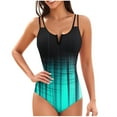 thumbnail image 2 of Qulqfy One Piece Swimsuits for Women Tummy Control Modest Slimming Bikini High Waisted V Neck Full Body Graphic Swimwear Women Bathing Suits L, 2 of 5