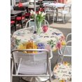 thumbnail image 5 of Outdoor Tablecloths with Umbrella Hole & Zipper, Spring Wildflowers Round Tablecloths 60 Inch, Watercolor Tulip Floral Leaf Plant Beige Waterproof Table Cloth, Patio/Pool/Picnic Table Covers, 5 of 8