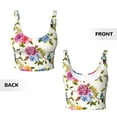 thumbnail image 6 of Sports Bra For Women, Carnation Hummingbird Pattern Sports Bras For Women High Support, Workout Tank Tops Woman With Removable Cups, 6 of 8