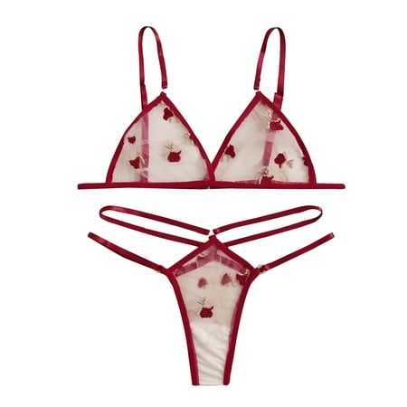 

Women Exotic Lingerie Female Fashion See-Through Lace Embroidery Suspender Underwear Set Spring Summer Casual Club Party Vacation Sleepwear Gifts To Lovers