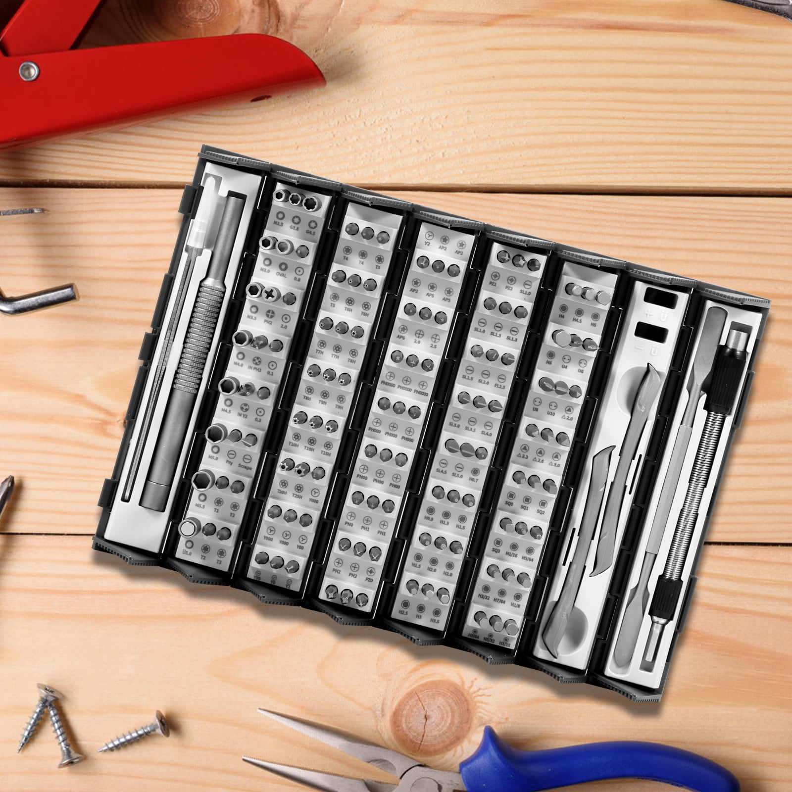 128 in 1 Precision Screwdriver Set Chrome Vanadium Steel Multifunctional Screwdriver Set Screwdriver Repair Tool Magnetic Screwdriver Hand Tool with 120 Bits for Camera Electronics