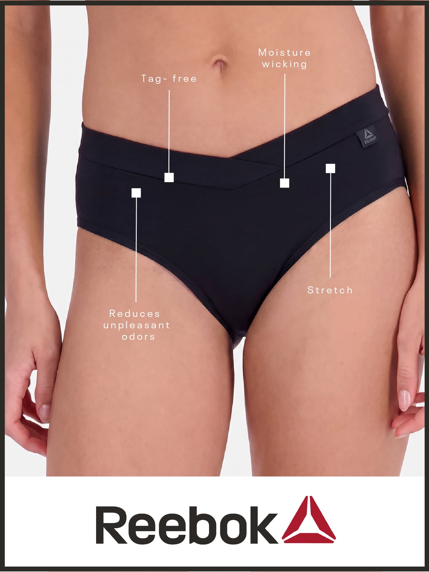 Reebok Women’s Tech Comfort Hipster Underwear, 3 Pack, Sizes S - 3XL