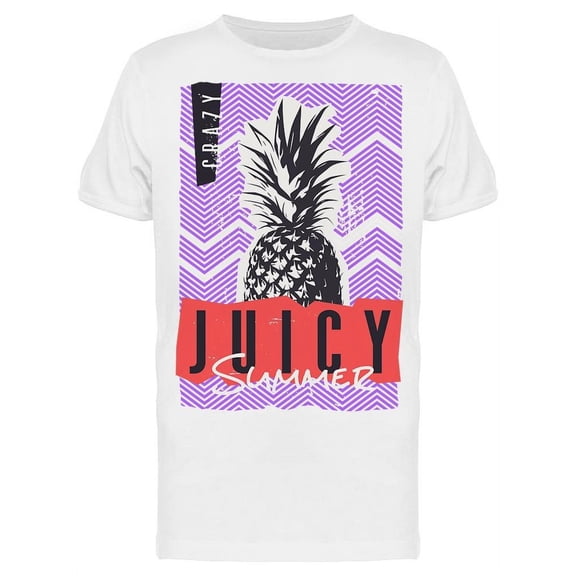 Crazy Juicy Summer Pineapple T-Shirt Men -Image by Shutterstock, Male XX-Large