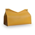 thumbnail image 2 of Yuarrent Bolsa de almacenamiento de papel tisú de cuero PU en forma de V a prueba de polvo contenedor de gran capacidad sala de estar baño Almacenamiento y organización del hogar Amarillo, 2 of 5