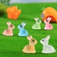 thumbnail image 4 of 10Pcs Luminous Bunny Colorful Glowing in The Dark Miniature DIY Resin Craft Ornament Cute Resin Rabbit Statue Model Phone Case Decor Small Gift, 4 of 7