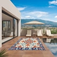 thumbnail image 3 of Orange Blue Ethnic Outdoor Rug for Patio/Deck/Porch, Non-Slip Large Area Rug 3 x 5 Ft, Boho Vintage Geometric Art Indoor Outdoor Rugs Washable Area Rugs, Reversible Camping Rug Carpet Runner, 3 of 8