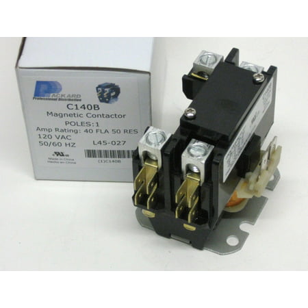 C140B Contactor Single One 1 Pole 40 Amps 120 Volts A/C Air Conditioner