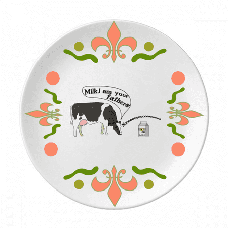 

Origin Cow Milk Art Deco Fashion Flower Ceramics Plate Tableware Dinner Dish