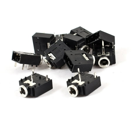 Unique Bargains Black 3 Pin 3.5mm Female Audio Stereo Jacks Socket 10 Pcs for Headphone Earphone price history on PriceWatchPro