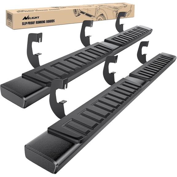 Nilight Running Boards for 2007-2018 Chevy Silverado/GMC Sierra 1500 Double Extended Cab 2007-2019 Chevy Silverado/GMC Sierra 2500HD 3500HD 6 Inch Aluminum Side Step Nerf Bars