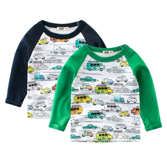 KYAIGUO Baby Toddler Long Sleeve Tees Shirts for Boys Girls Cotton T-Shirts Kids Spring Layering Tee Stretchy Tops Solid Color Super Soft Shirts 1-9T