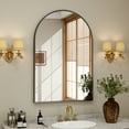 thumbnail image 2 of BEAUTYPEAK 24"x 36" Bathroom Mirror Wall Vanity Arched Mirror, Black, 2 of 8