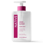 Native Liquid Hand Soap, Cherry & Vanilla Macaron, Non-drying, Naturally Derived Cleansers, Sulfate Free, 13 fl oz