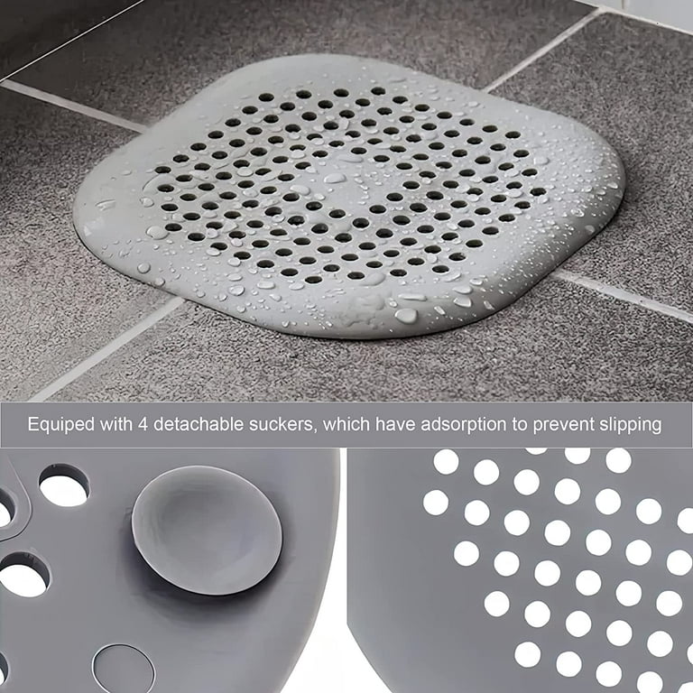 2 Pieces Shower Drain Hair Catcher Bathtub Stopper, Home Protectors with  Sucker Water Trap Sink Cover for Bathroom Bathtub and Kitchen (Grey,White)