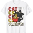 thumbnail image 1 of Cat Eating Ramen Noodles Japanese Kawaii Cat Anime Camiseta, 1 of 2