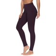 thumbnail image 3 of REALiKUN Women's Comfort Stretch Soft Solid Print High Waist Band Active Yoga Pants Leggings, 3 of 5