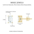 thumbnail image 6 of Rosec Jewels Solitaire Studs - Emerald Cut Lab Diamond Earrings - 3X5 mm - 1/2 Ct - EF-VS Grade Certified, 18K Yellow Gold, 6 of 7