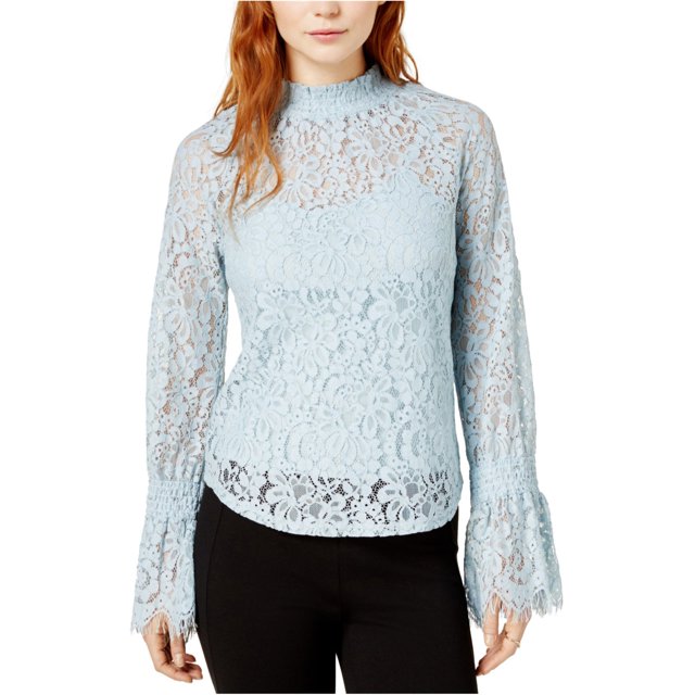 bar III Blusa de encaje para mujer, azul, extra pequeña bar III Picardias