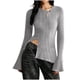 thumbnail image 3 of Tops para salir,Blusa informal de poliéster con cuello en V y manga larga para mujer, color liso para otoño, sopatenor, 3 of 9