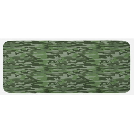 

Forest Green Kitchen Mat Abstract Pattern in Green Shades Camouflage Classical Uniform Illustration Plush Decorative Kitchen Mat with Non Slip Backing 47 X 19 Multicolor by Ambesonne