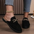 thumbnail image 5 of Black Women'S Open-Toe Mules Slip On Loafers With Metal Accents Flat Shoes For Casual Comfortable Suitable For Indoor And Outdoor Wear Size 36, 5 of 8