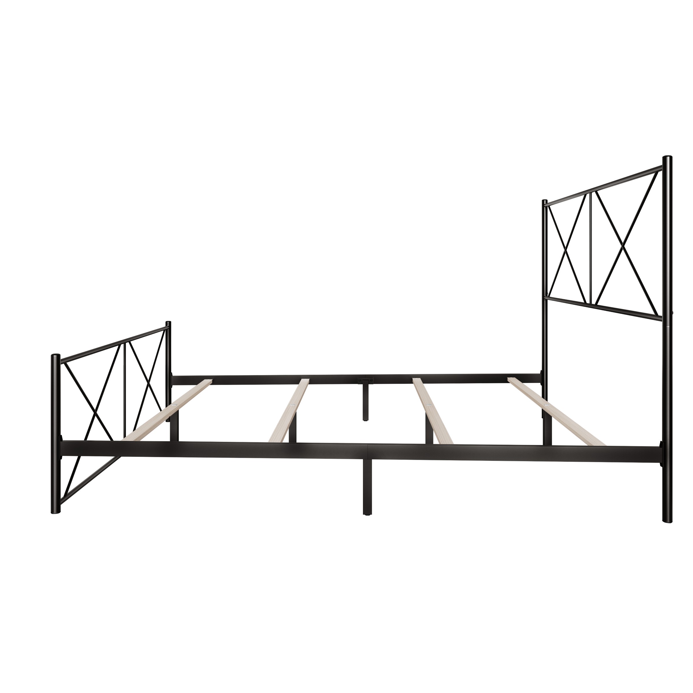 Home Design Sturgis Twin Metal Bed Frame for Adult Bedroom, Platform Style, Black