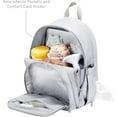 thumbnail image 6 of uninni Diaper Baby Bag Backpack for Moms and Dads with Baby Boys and Girls, Portable Changing Pad, Removable Pacifier Case - Grey, 15", 6 of 7