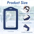 Work Window Cover 50 Pack ID Badge Holder PU Leather ID Name Card Tag Holder Protector ...