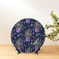 thumbnail image 6 of Daiia Lavender Flowers Printed Pattern Ceramic Plate Dinner Plates Bone China Decorative Plates with Display Stand Art Ceramic Ornaments for Wall Hanging Decoration-6in, 6 of 6