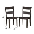 thumbnail image 5 of Transitional Wooden Side Chair with Ladder Backrest, Set of 2, Dark Brown, 5 of 7