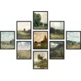 thumbnail image 2 of PixonSign Framed Canvas Print Wall Art Set - Vintage Nature Wilderness Landscape Posters - Set of 9 Botanical Countryside Farmhouse Decor Retro Pastel Wall Décor for Rooms - 11"x14" Black, 2 of 5