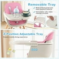 thumbnail image 6 of Babyjoy 3 in 1 Convertible Wooden High Chair Toddler Feeding Chair with Cushion Pink, 6 of 9